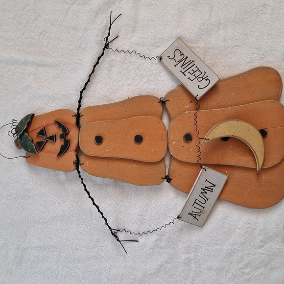 Other - Vintage-Style Autumn Greeting PUMPKIN MAN Wall Hanging